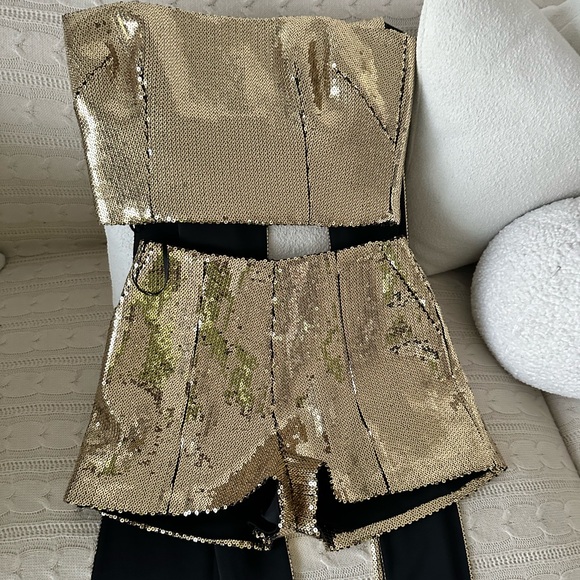 Alex Perry Henderson Sequined Crepe Shorts Sets Size Small - Picture 8 of 15